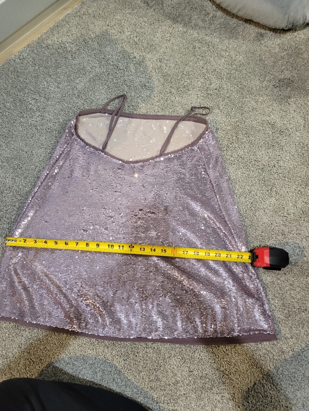 Free People Women's Time To Shine Sequins Mini Slip Dress Purple Festival, Party - Picture 6 of 8